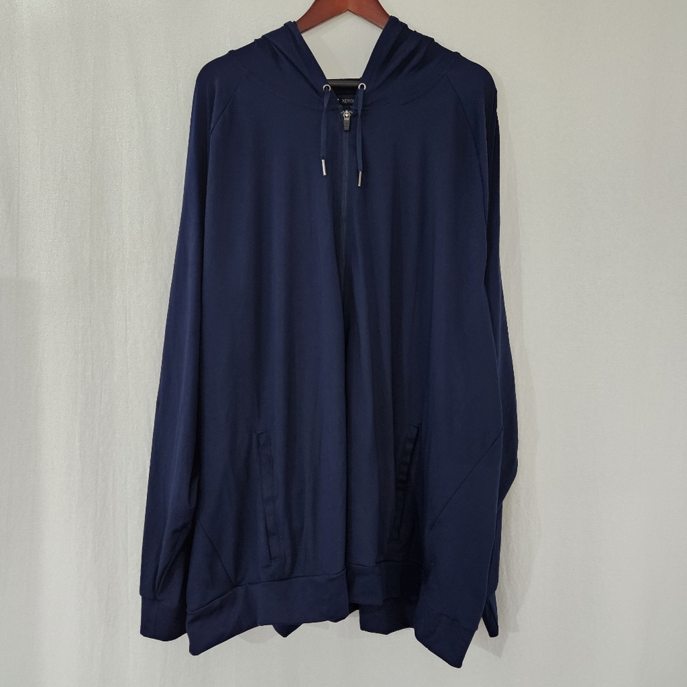 Xersion Slim Fit Full-Zip Hoodie in Navy Blue Men's Size 5XL